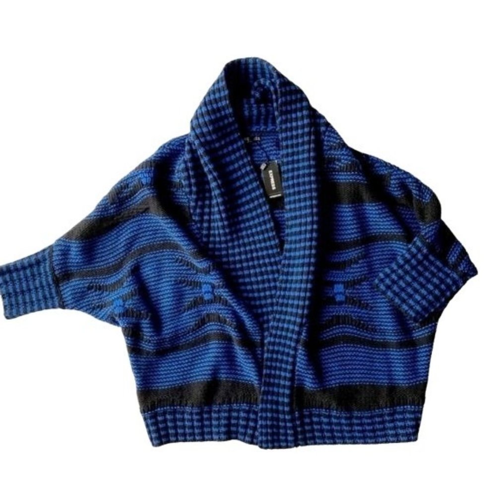 Express Blue Western Dolman Sleeve Cardigan